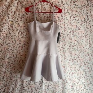 Halston Heritage Lavender Asymmetrical Fit-and-Flare Dress